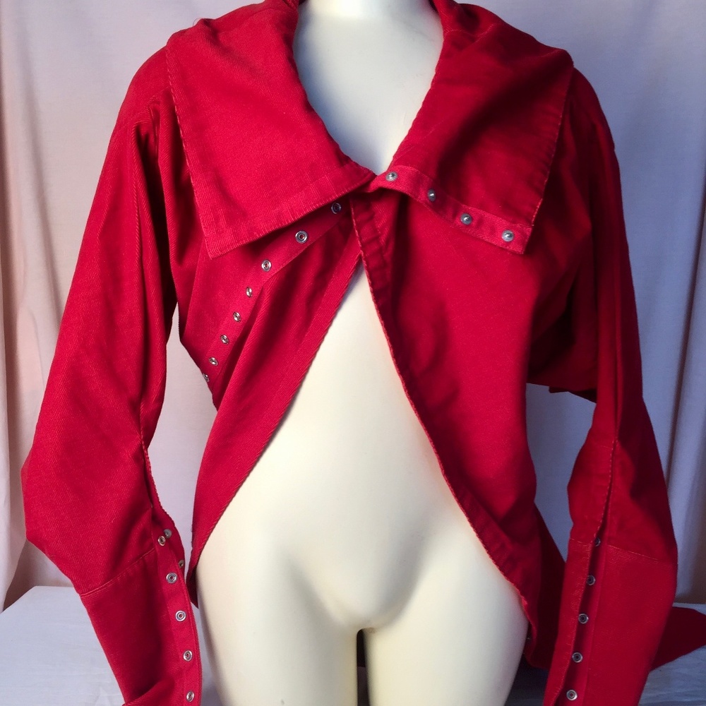 Norma Kamali Rare Red Corduroy Collector Piece